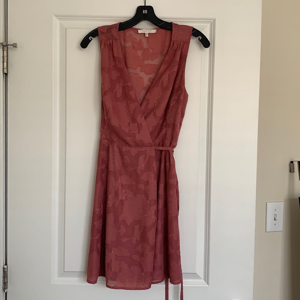 Pink wrap mini dress